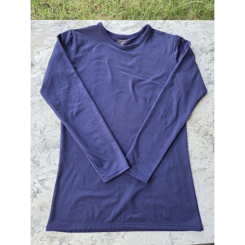 Thermajane Women's Base Layer Long Sleeve Top Size Small Blue
